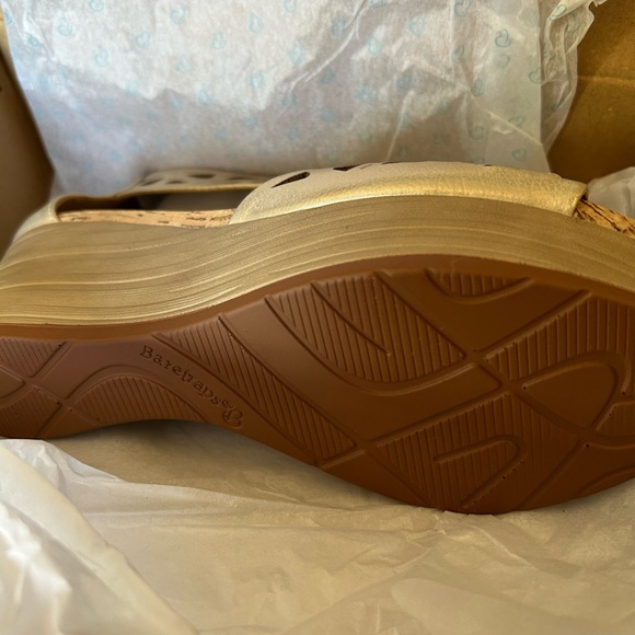 BareTraps Light Gold Cutout Wedges - Picture 8 of 8